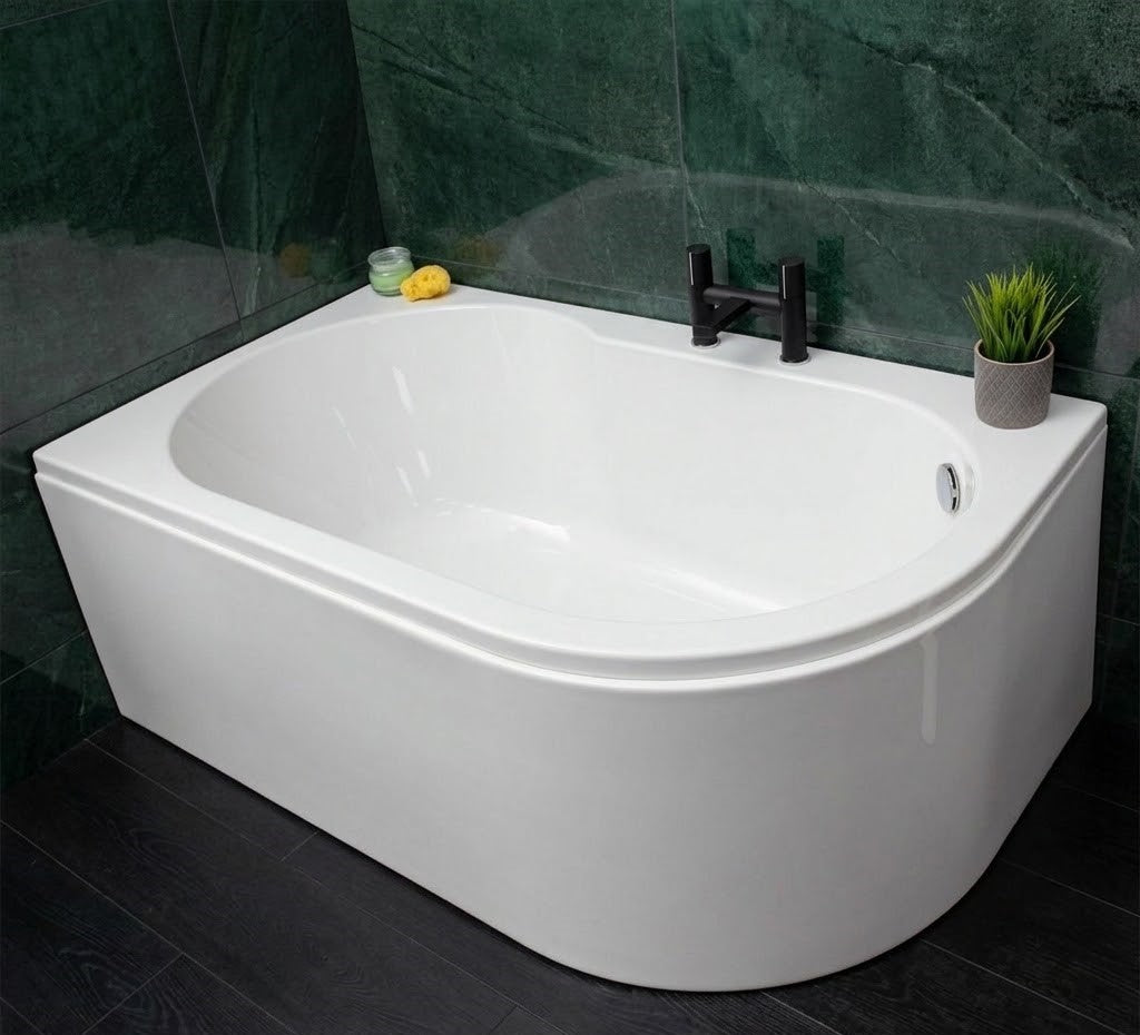 Donello Compact Left Hand Standard Acrylic Shower Bath 1550x900mm