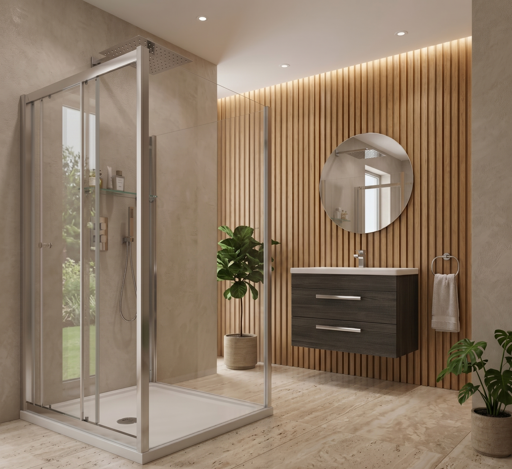 Rivar Chrome Shower Side Panel 800mm