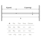 Glyn Hinged Frameless Shower Door – Chrome (800mm)