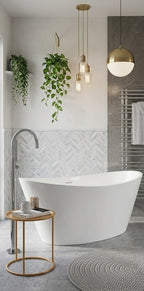 Lambi Freestanding White Acrylic Bath