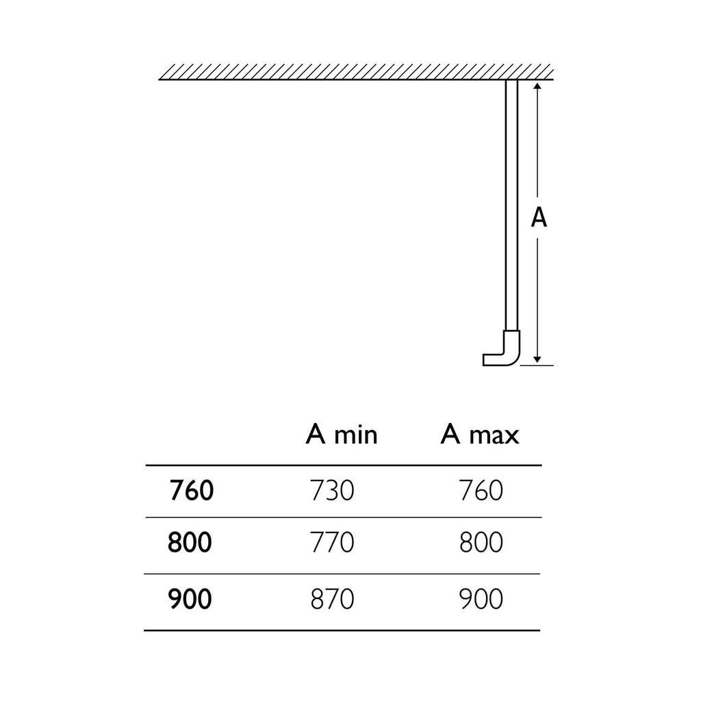 Rivar Chrome Shower Side Panel 800mm