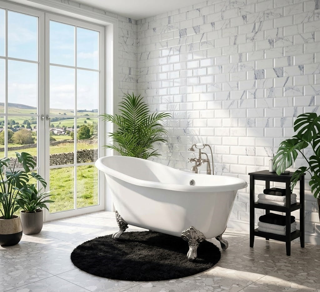 Stellar Freestanding Slipper Cast Iron Bath 1540x750mm