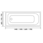 Leigh Reinforced Acrylic Single Ended Bath 1780x795mm